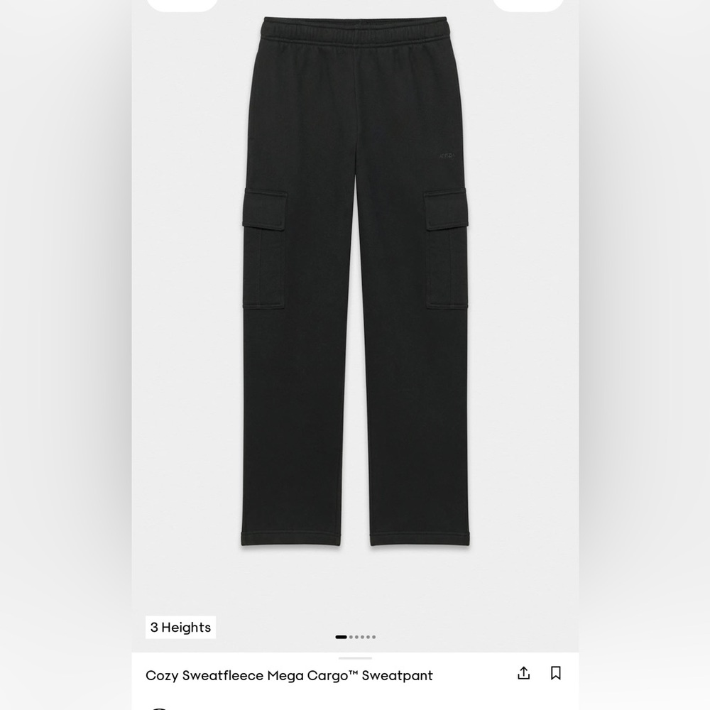 Aritzia Black Cargo Sweatpants